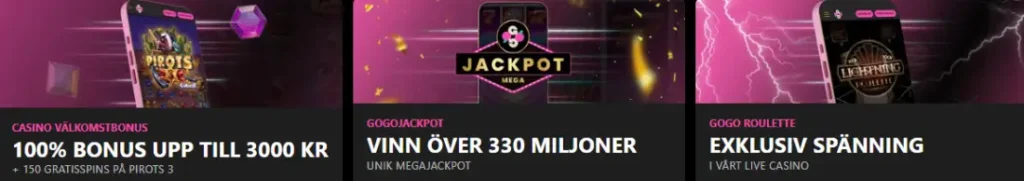 Gogo casino spelutbud