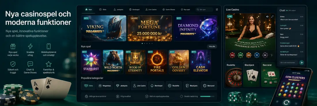 Nya casinon med moderna spel
