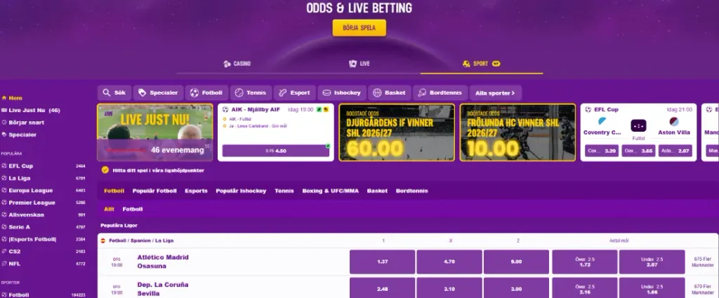 Luckycasino sport, odds och betting
