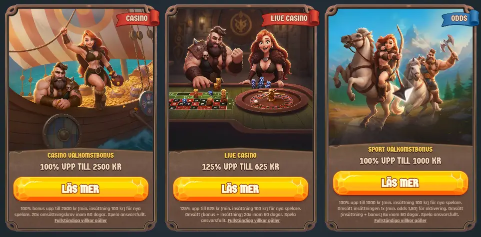 Lodur bonus - tre olika välkomstbonusar